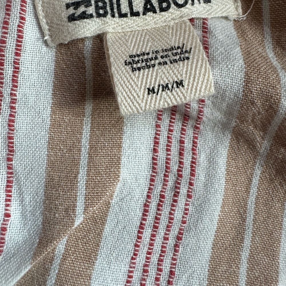 Billabong Striped Tie-Front Crop Tank Top – Size M - Picture 3 of 3